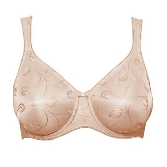 Felina Emotions Bra 40D Leaves Nude Beige Underwire Unpadded Unlined Comfort - Picture 2 of 10